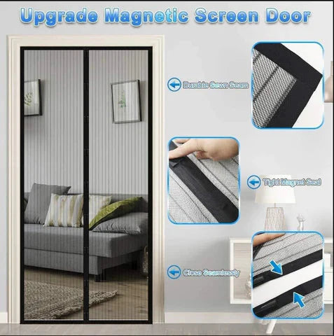 Magic Mesh Magnetic Door Curtain (Size: 4 Foot/ 7 Foot)